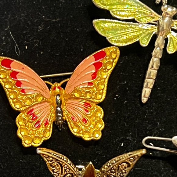 Vintage Butterfly and Dragonfly Brooch Collection - Unique Costume Jewelry Pins - Picture 11 of 15